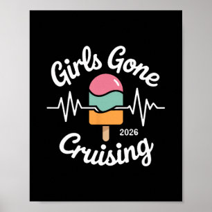 Tjejer på cruising 2026 Roligt glass hjärtslag Poster