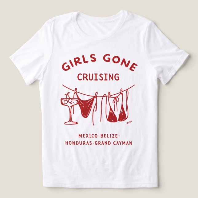 Tjejer på kryssning t shirt (Design Framsida)