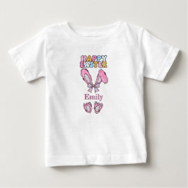 Tjejer Personlig Glädjande Påskharen Rosa T Shirt