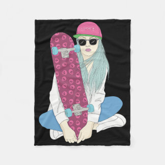 Tjejer Skate Skateboard Skateboardåkning Gör En Ki Fleecefilt