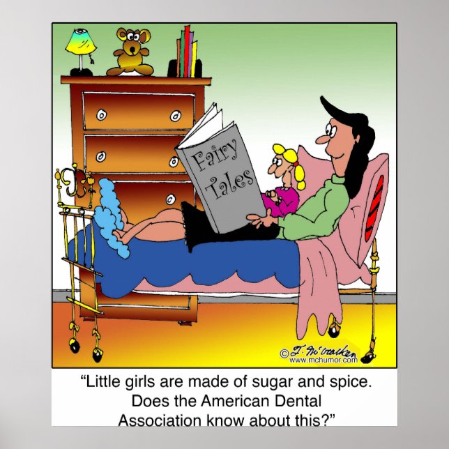 Tjejer, socker, krydda och tandläkare poster (Framsidan)