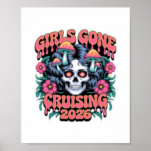 Tjejer som åker på kryssning Kvinnor Skalle Skelet Poster
