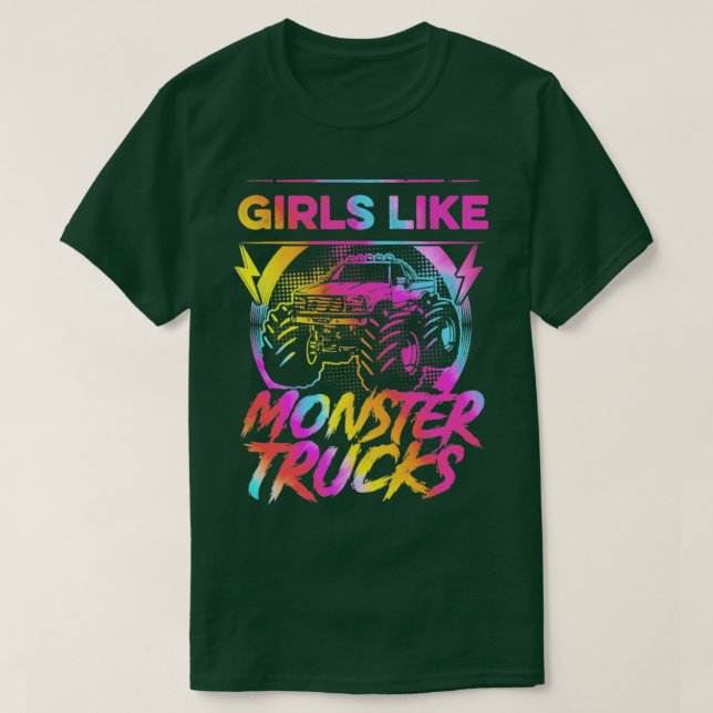 Tjejer som Monster Lastbilar för att vara flickmon T Shirt (Design framsida)