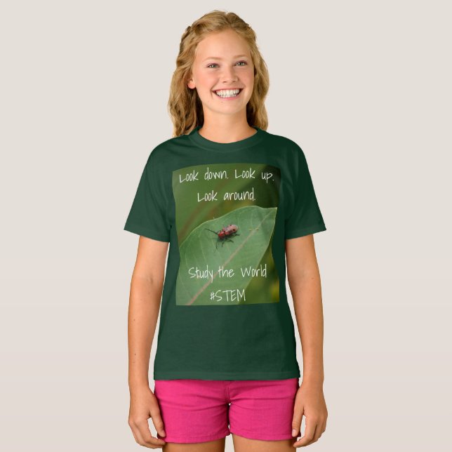 Tjejer STEM naturskjorta T Shirt (Hel framsida)