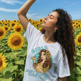 Tjejer Vill Bara Ha Flan Rolig Latindamer Efterrät T Shirt