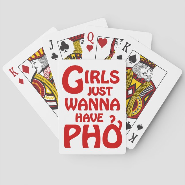 Tjejer Vill Bara Ha Phở Spelkort (Baksidan)