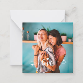 Tjejer Vita Kärlek Skrift Med Hjärtat Alla hjärtan Anteckningskort