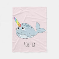 Tjejer Whimsical Rainbow Narwhal och Namn Kids