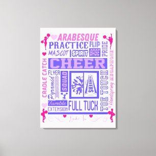 Tjejerkulär typografi inom Rosa och Lila Canvastryck