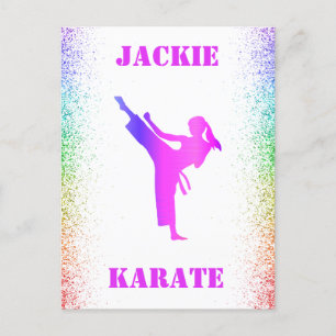 Tjejernas Karate Regnbåge Fläckar Vykort