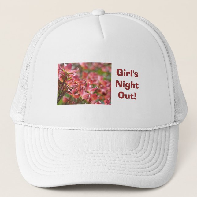 Tjejernas kväll ute! hattar Vit Rosa Blommig Keps (Framsida)