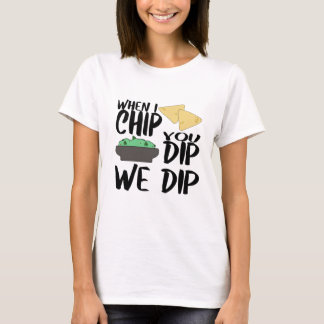 Tjejernas roliga chips- och dipskjorta för en kväl t shirt