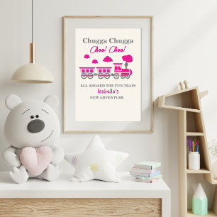 Tjejernas Rosa Tåg 2-års Födelsedagsfest Poster