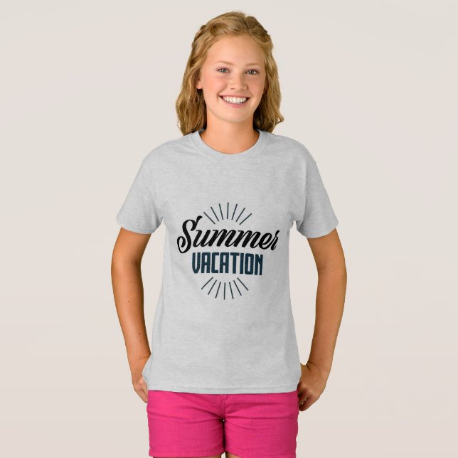 Tjejernas solkyssta sommarlovströja t shirt (Hel framsida)