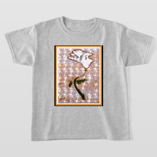 Tjejers abstrakt blommig t-shirt (Laydown)