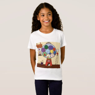 “Tjejers barn-T-shirt med färgglad ballongillustra T Shirt
