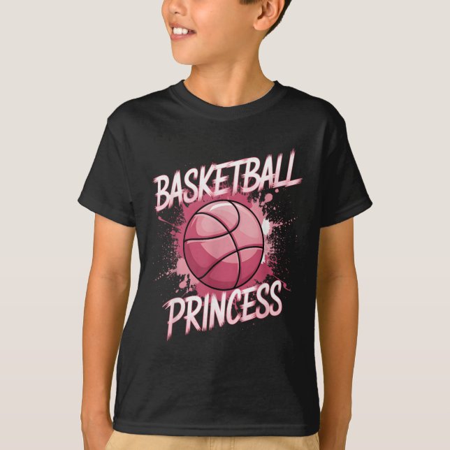 Tjejers Baseboll Prinsessa - Söt Rosa T Shirt (Framsida)