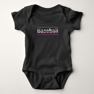 Tjejers baseboll - rosa geometrisk typografi t shirt
