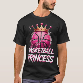 Tjejers basketboll prinsessa rosa basketboll t shirt