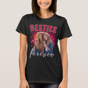 Tjejers Bästa Vänner Anpassad Foto Bootleg Rap Bäs T Shirt