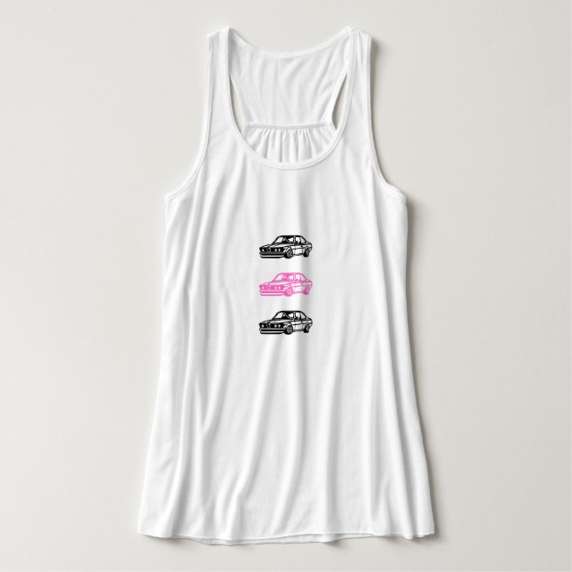 Tjejers Bil T-Shirt Linne Med Racerback (Design framsida)
