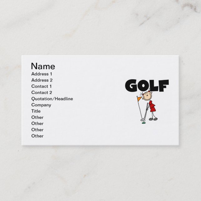 Tjejers GOLF Visitkort (Framsida)