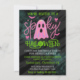 Tjejers Halloween-födelsedagsfest Skum tjej-Böö Inbjudningar