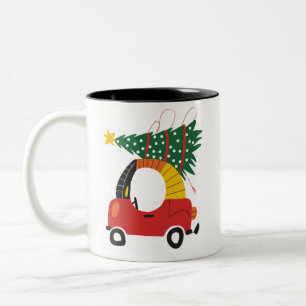 Tjejers julgran barn ful jul Truck Två-Tonad Mugg