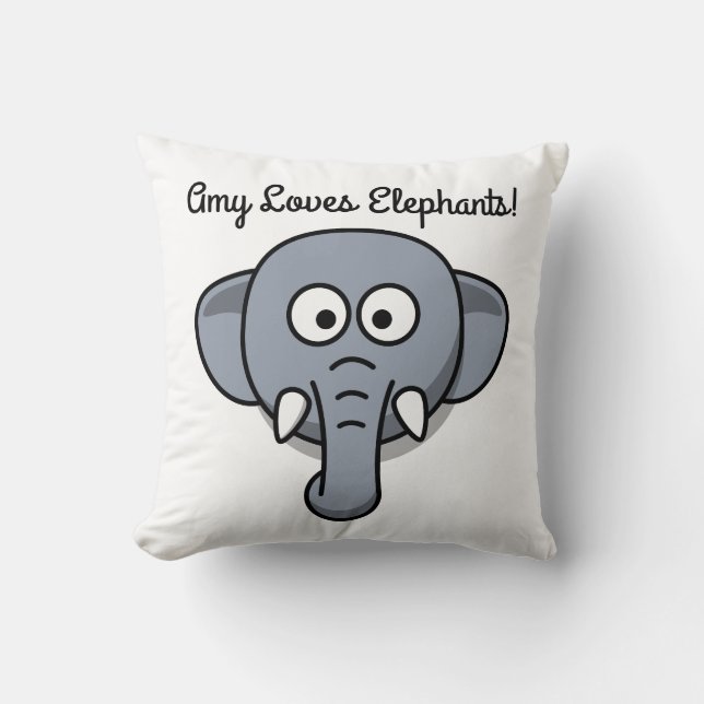 Tjejers och killars kärlek till elefanter kudde (Framsida)