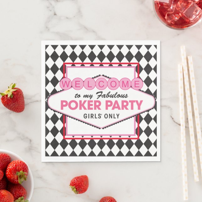Tjejers Pokerkortfest Pappersservett (Insitu)