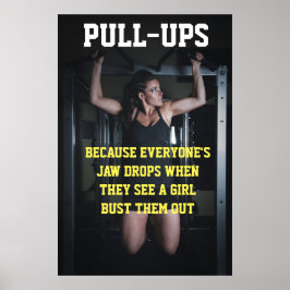 Tjejers Pull-Ups Träningsmotiverande Citat för Gym Poster