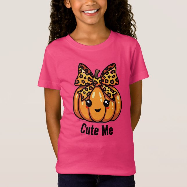 Tjejers pumpa Halloween söt T Shirt (Framsida)