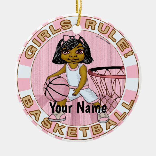 Tjejers regler Basketboll  Julgransprydnad Keramik (Framsidan)