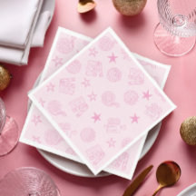 Tjejers rosa filmkvällsservetter