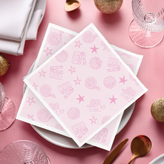 Tjejers rosa filmkvällsservetter pappersservett