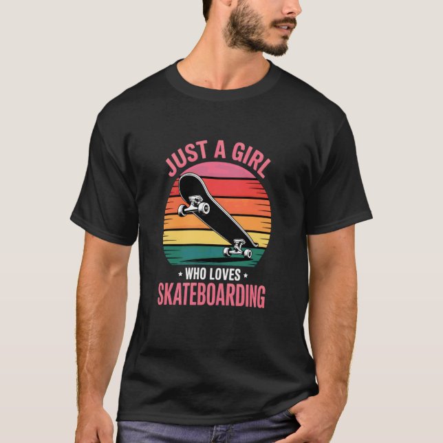 Tjejers skateboardåkning t shirt (Framsida)