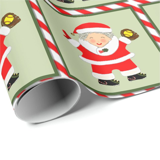Tjejers Softboll Julpresent Presentpapper (Rullad Hörn)