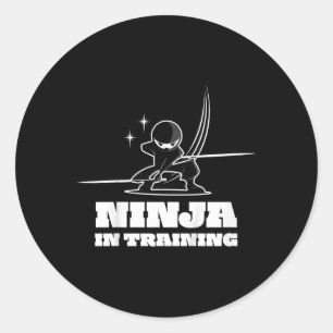 Tjejers söt Ninja Warrior kampsport T-shirt för ba Runt Klistermärke