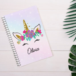 Tjejers söta enhörning och akvarell regnbåge anpas