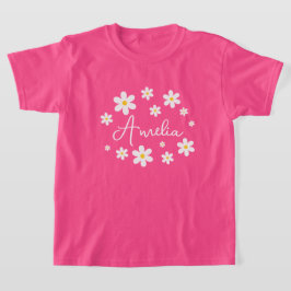 Tjejers söta personliga blomstermönstrade daisy ro t shirt