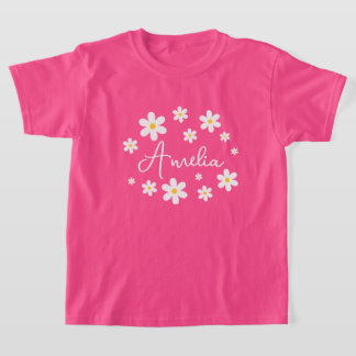 Tjejers söta personliga blomstermönstrade daisy ro t shirt