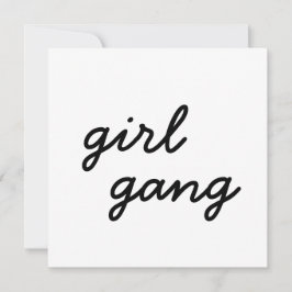 tjejgäng söt modern feministisk tjejpower-manus  inbjudningar