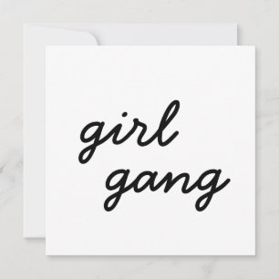 tjejgäng söt modern feministisk tjejpower-manus inbjudningar