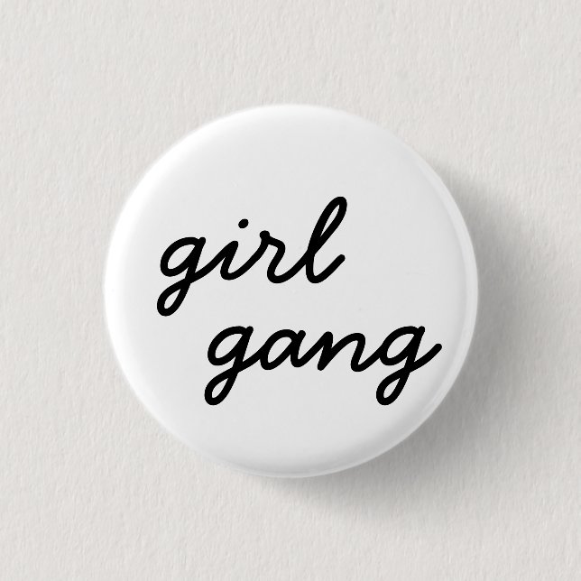 Tjejgäng söt modern feministisk tjejpower skrift  knapp (Framsida)