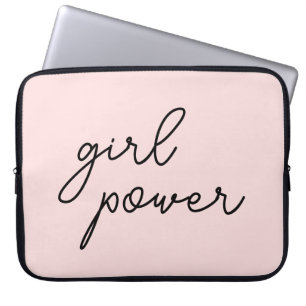 Tjejgäng Söt Rosa Tjejpower Modern Feministisk Laptop Fodral