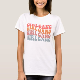 Tjejgänget trendig hippie-typografi t shirt