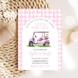 Tjejgolf Let's Par-Tee Tee Time Baby Shower Inbjudningar