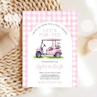 Tjejgolf Let's Par-Tee Tee Time Baby Shower Inbjudningar