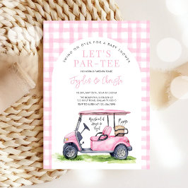 Tjejgolf Let's Par-Tee Tee Time Baby Shower Inbjudningar
