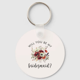 Tjejgruppens Bröllopserbjudande Blommig Hjärtlig N Nyckelring